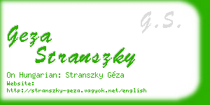 geza stranszky business card